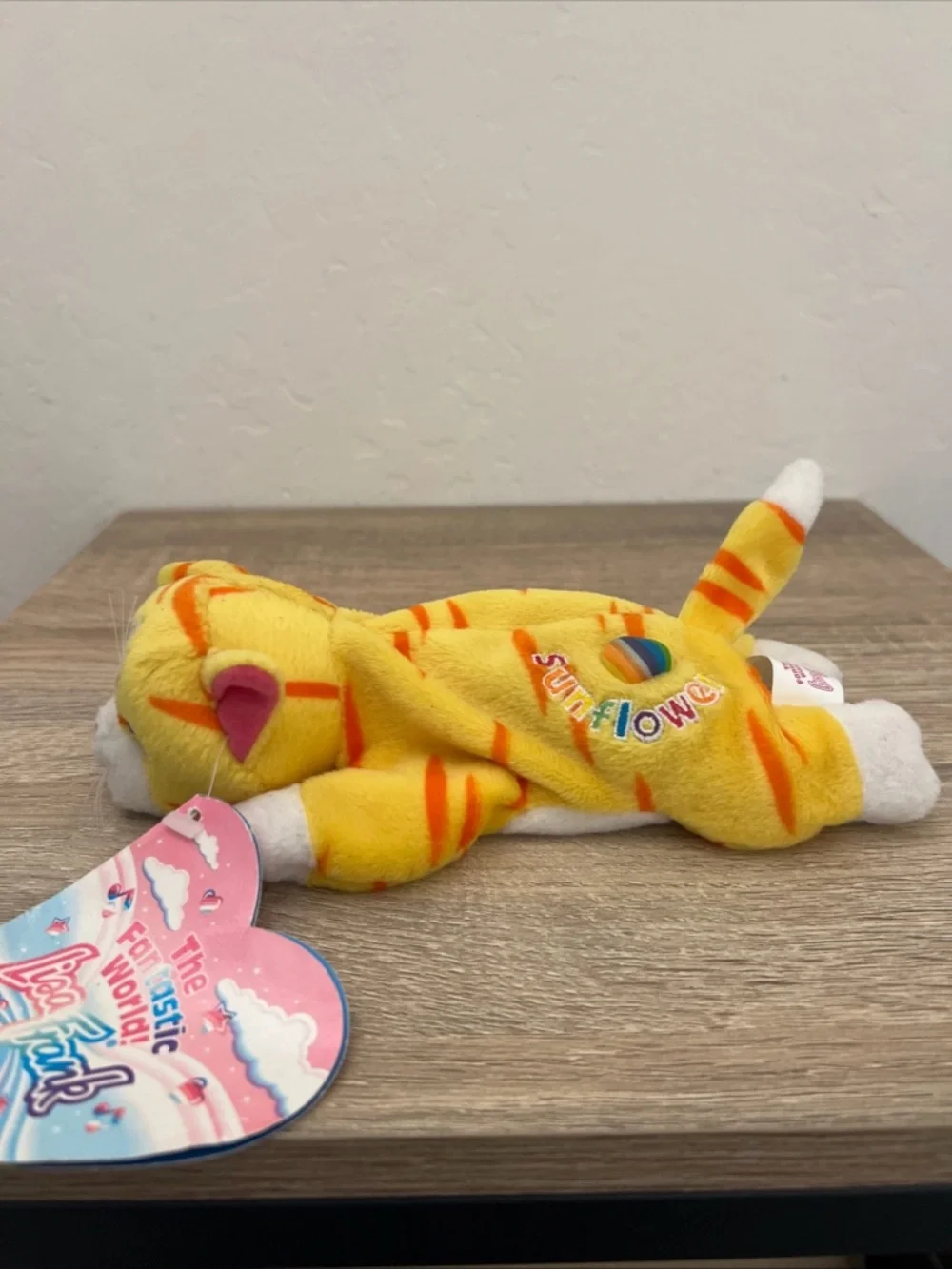 NWT Lisa Frank Cat Kitten Sunflower Yellow Plush Beanie Vintage w/ Tag 8” - Picture 3 of 11